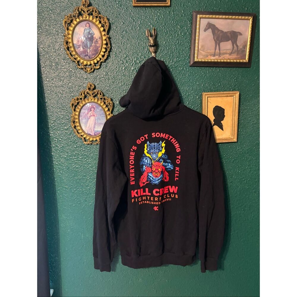 Kill Crew Hoodie Mens Medium Black Fighters Club Porrada Series